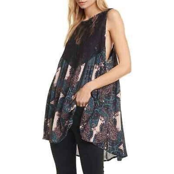 Free People Intimately Count Me In Trapeze Tunic Dress in Black Combo XS $88 - Picture 4 of 5